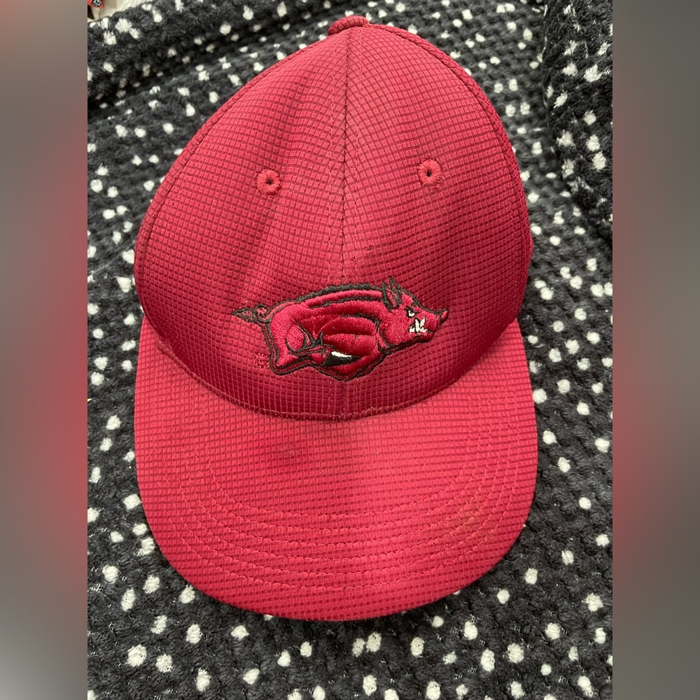 Arkansas Razorback Memory Fit Flex Cap. Unisex and One size fits all.